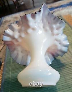 Antique Boston & Sandwich Glass Jack In The Pulpit Vase Vaseline Peach Oxblood