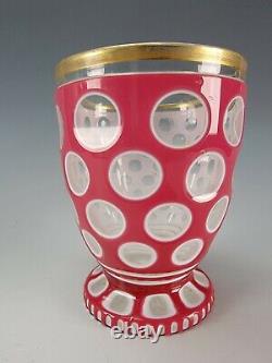 Antique Boston and Sandwich Double Cased Punty Glass Tumbler Beaker Vase