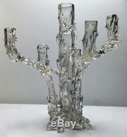 Antique British Victorian John Walsh Thorn Glass Vase Tree Trunk Centerpiece NR