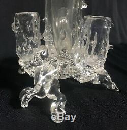 Antique British Victorian John Walsh Thorn Glass Vase Tree Trunk Centerpiece NR