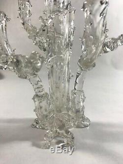 Antique British Victorian John Walsh Thorn Glass Vase Tree Trunk Centerpiece NR