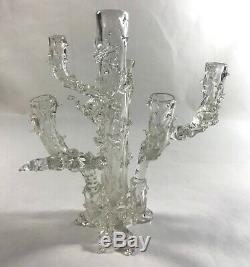 Antique British Victorian John Walsh Thorn Glass Vase Tree Trunk Centerpiece NR