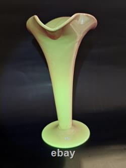Antique Burmese Vase Mt Washington Burmese Glass Trumpet or Lily Vase Antique Burmese Vase Mt Washington Burmese Glass Trumpet or Lily Vase