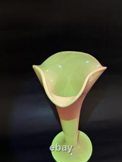 Antique Burmese Vase Mt Washington Burmese Glass Trumpet or Lily Vase Antique Burmese Vase Mt Washington Burmese Glass Trumpet or Lily Vase