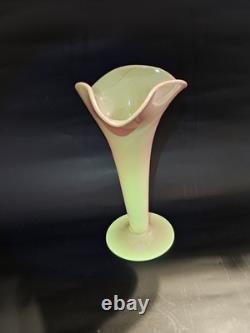 Antique Burmese Vase Mt Washington Burmese Glass Trumpet or Lily Vase Antique Burmese Vase Mt Washington Burmese Glass Trumpet or Lily Vase