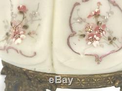 Antique C. F. Monroe Wavecrest Art Glass Footed Dresser Box Ormulo Mounts As Is