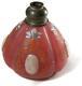 Antique C1890 Moser Art Glass Cranberry Perfume Bottle Atomizer With Enameling