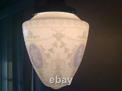 Antique Ceiling Light Fixture Chandelier Wedgwood Cameos Victorian Art Deco