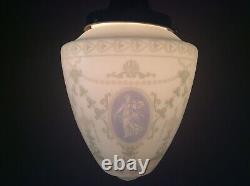 Antique Ceiling Light Fixture Chandelier Wedgwood Cameos Victorian Art Deco