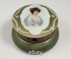 Antique Charles Monroe CFM Nakara Dresser Box Portrait Gibson Girl Wavecrest