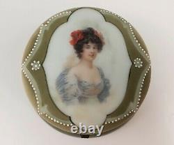 Antique Charles Monroe CFM Nakara Dresser Box Portrait Gibson Girl Wavecrest