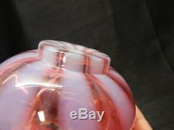 Antique Cranberry Opalescent Vaseline Floriform Art Glass Vase Kralik 1890's