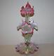 Antique Cranberry Opalescent Victorian Jack In The Pulpit Epergne 4 Flutes