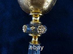 Antique Crystal and Gold Goblet Set of 8 goblets