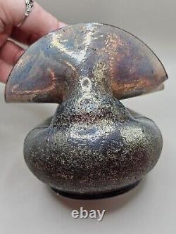 Antique Dugan Glass Pompeian Vase Pinched Frit Iridescent 1906 Art Nouveau