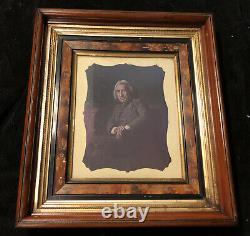 Antique Eastlake Wood Picture Frame Burl OLD WAVY GLASS J Singleton Copley Print