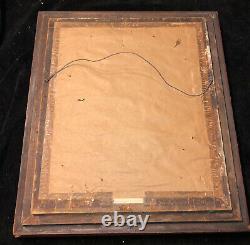 Antique Eastlake Wood Picture Frame Burl OLD WAVY GLASS J Singleton Copley Print