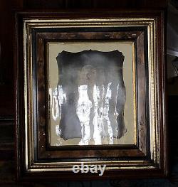 Antique Eastlake Wood Picture Frame Burl OLD WAVY GLASS J Singleton Copley Print