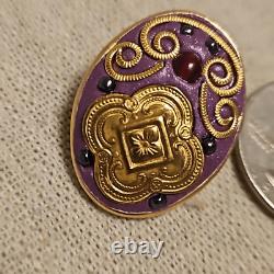 Antique Eduardian Austro-Hungarian OM Purple Clip-on Earrings