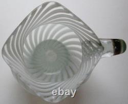 Antique Elegant Clear Opalescent Swirl Bulbous Water Pitcher Ca1880 Glows