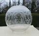 Antique Etched Glass Oil Lamp Globe / Shade, 4 Fitter Art Nouveau
