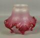 Antique French Art Nouveau Victorian Flower Petal Cranberry Glass Lamp Shade