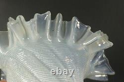 Antique French Art Nouveau Victorian Ruffled Opalescent Glass Lamp Shade #1
