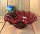 Antique French Cranberry Art Glass Fruit Console Bowl Victorian Centerpiece