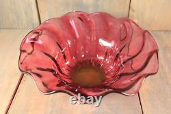 Antique French Cranberry Art Glass Fruit Console Bowl Victorian Centerpiece Antique French Cranberry Art Glass Fruit Console Bowl Victorian Centerpiece