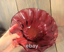 Antique French Cranberry Art Glass Fruit Console Bowl Victorian Centerpiece Antique French Cranberry Art Glass Fruit Console Bowl Victorian Centerpiece