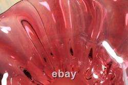 Antique French Cranberry Art Glass Fruit Console Bowl Victorian Centerpiece Antique French Cranberry Art Glass Fruit Console Bowl Victorian Centerpiece