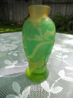 Antique French Galle Acid Etched Bud Vase