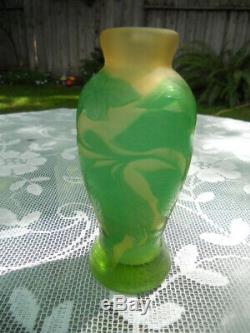 Antique French Galle Acid Etched Bud Vase