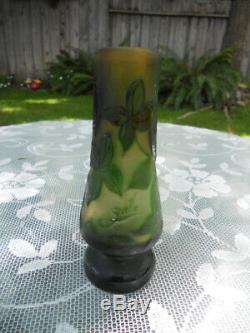 Antique French Galle Acid Etched Bud Vase