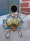 Antique French Victorian Art Glass Bowl Ormolu Pocket Watch Holder Boudoir Stand