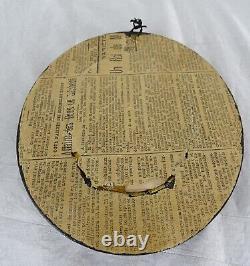 Antique French Victorian Mourning Hair Art Convex Glass Frame Reliquary A Crown