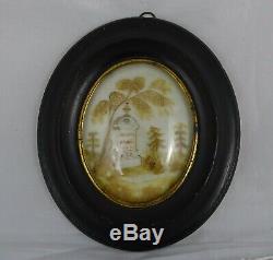 Antique French Victorian Mourning Hair Art Ebony Frame Reliquary