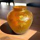 Antique Fritz Heckert Glass Nouveau Iridescent Amber Vase Adolf Heyden Design