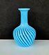 Antique Hobbs Brockunier Barber Bottle Sapphire Blue Opalescence Swirl Glass