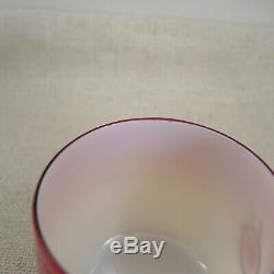 Antique Hobbs Brockunier Peachblow Punch Cup Glossy Coral Cased Glass Wheeling