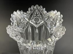 Antique J Hoare ABP Cut Glass PLUME or HINDOO Pattern 10 1/4 Vase