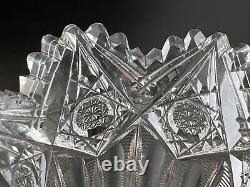 Antique J Hoare ABP Cut Glass PLUME or HINDOO Pattern 10 1/4 Vase