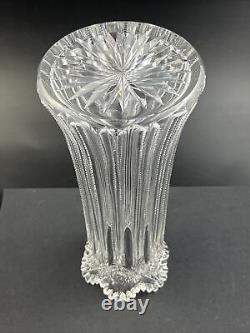 Antique J Hoare ABP Cut Glass PLUME or HINDOO Pattern 10 1/4 Vase