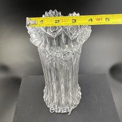 Antique J Hoare ABP Cut Glass PLUME or HINDOO Pattern 10 1/4 Vase