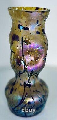 Antique Kralik Bacillus Vase Iridescent Art Glass Vase