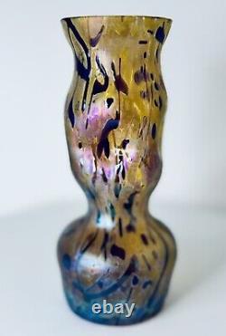 Antique Kralik Bacillus Vase Iridescent Art Glass Vase