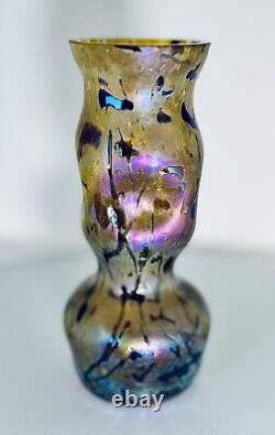 Antique Kralik Bacillus Vase Iridescent Art Glass Vase