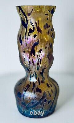 Antique Kralik Bacillus Vase Iridescent Art Glass Vase