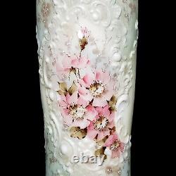 Antique Large CF Monroe Wave Crest Hand Painted Antique Roses Mantel Vase 12.25