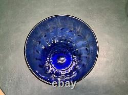 Antique Legras Art Nouveau Cobalt Hand Painted Floral Glass Vase 10.5 France